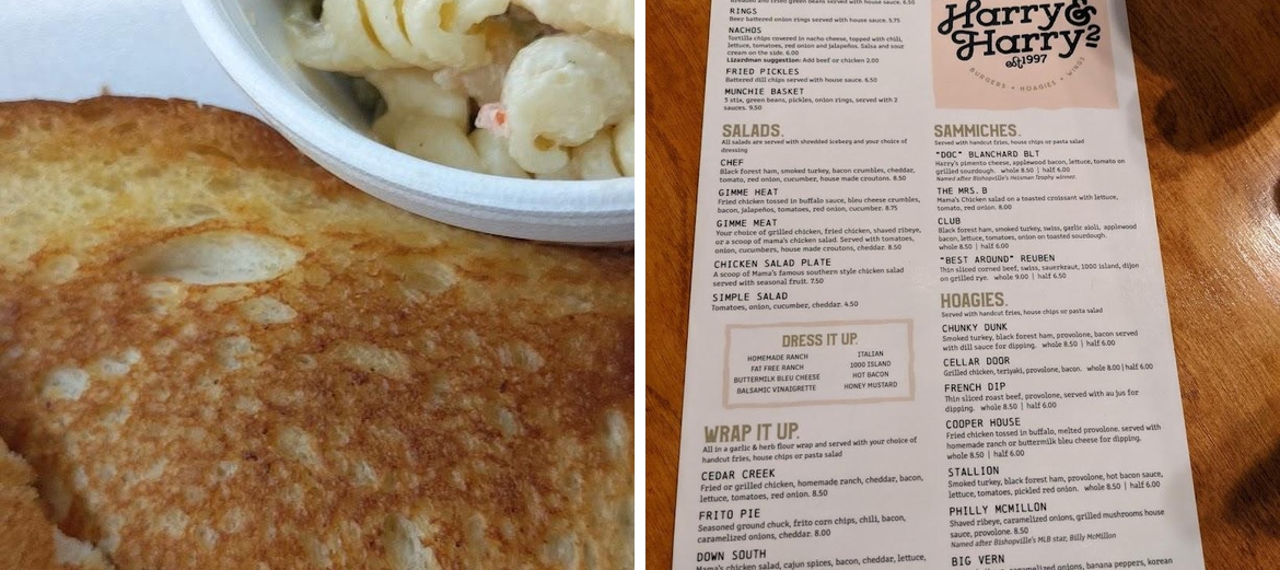 Harry & Harry Too Menu